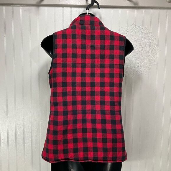CAMBRIDGE DRY GOODS Buffalo Plaid Sherpa lined vest - Picture 2 of 4